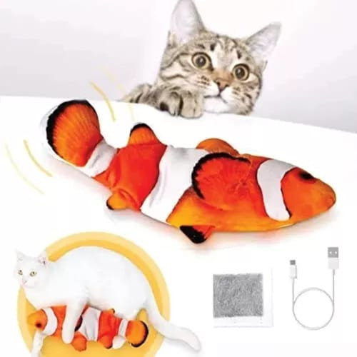 Juguete electrico para gatos pescado